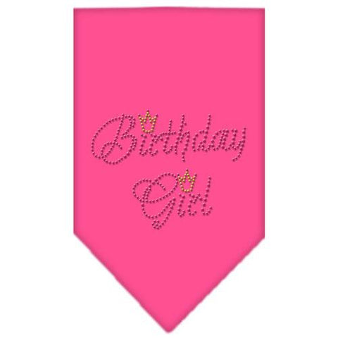 Birthday Girl Rhinestone Bandana Bright Pink Small