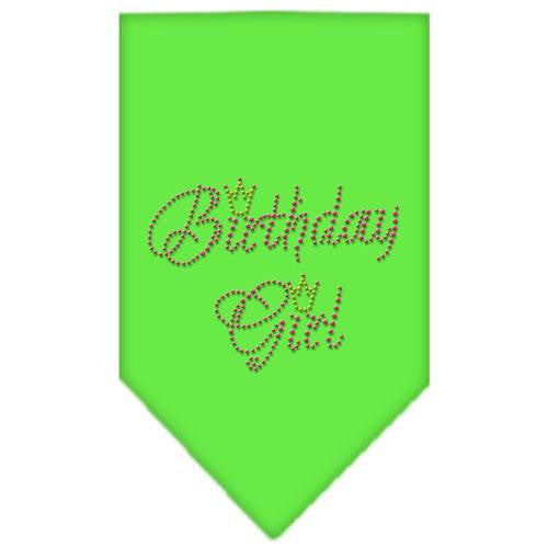 Birthday Girl Rhinestone Bandana Lime Green Small