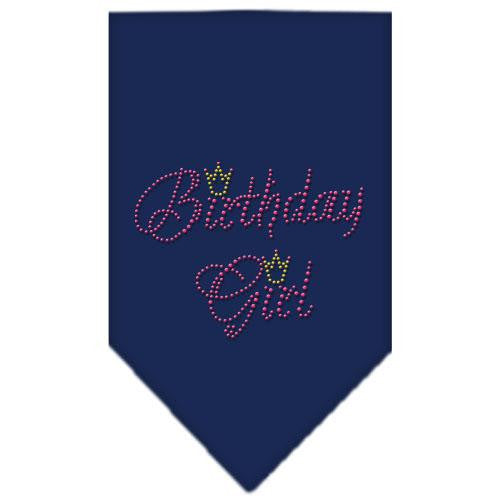 Birthday Girl Rhinestone Bandana Navy Blue Small