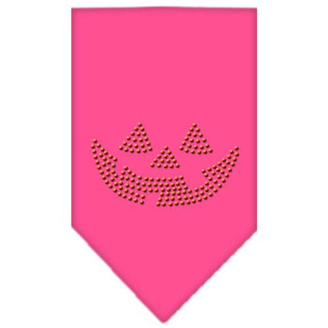 Jack O Lantern Rhinestone Bandana Bright Pink Large