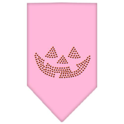 Jack O Lantern Rhinestone Bandana Light Pink Large