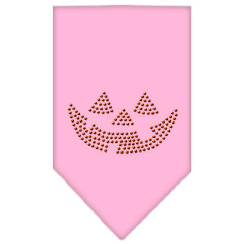 Jack O Lantern Rhinestone Bandana Light Pink Small