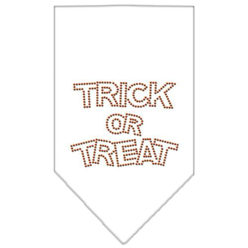 Trick or Treat Rhinestone Bandana White Small