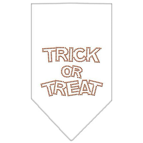 Trick or Treat Rhinestone Bandana White Small