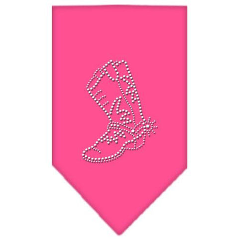 Boot Rhinestone Bandana Bright Pink Small