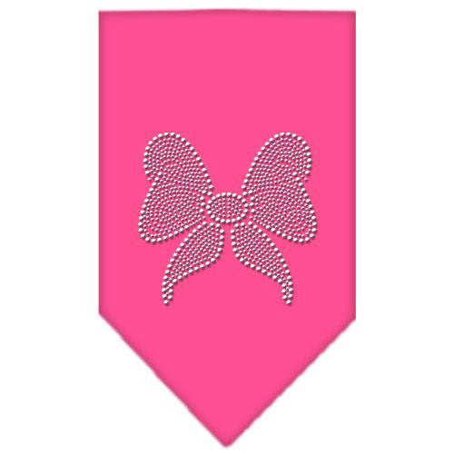 Bow Rhinestone Bandana Bright Pink Small