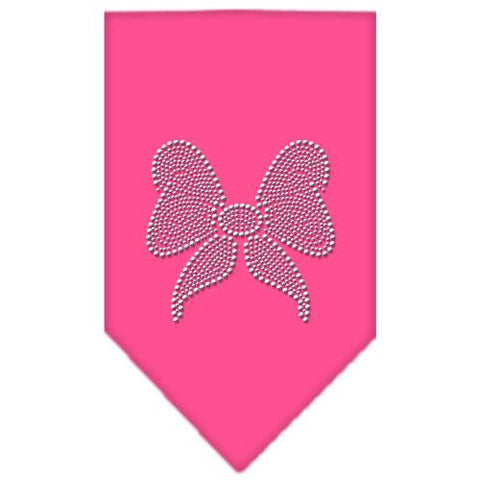 Bow Rhinestone Bandana Bright Pink Small