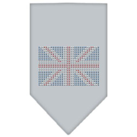 British Flag Rhinestone Bandana Grey Small