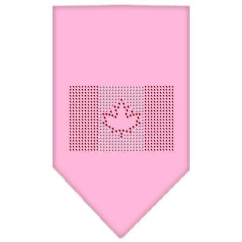 Canadian Flag Rhinestone Bandana Light Pink Large