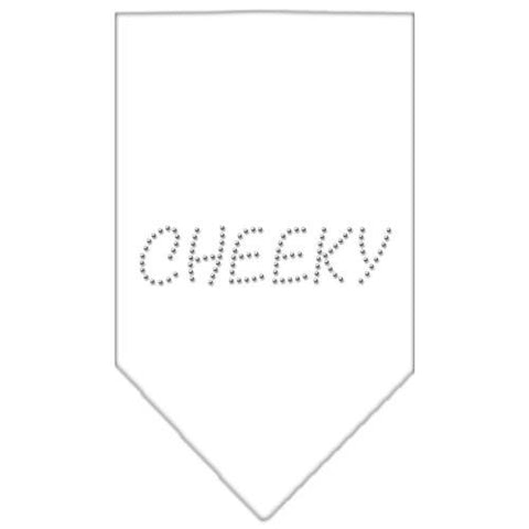 Cheeky Rhinestone Bandana White Large