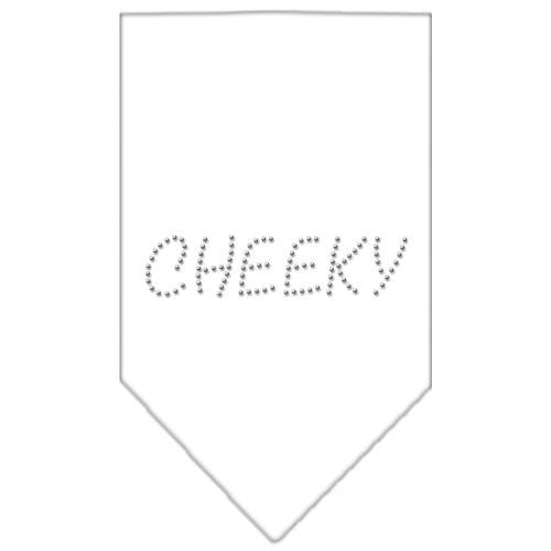 Cheeky Rhinestone Bandana White Small