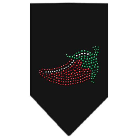 Chili Pepper Rhinestone Bandana Black Small