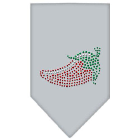 Chili Pepper Rhinestone Bandana Grey Small