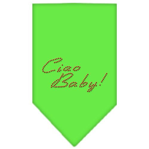 Ciao Baby Rhinestone Bandana Lime Green Large