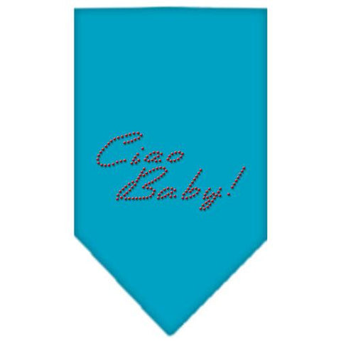 Ciao Baby Rhinestone Bandana Turquoise Large