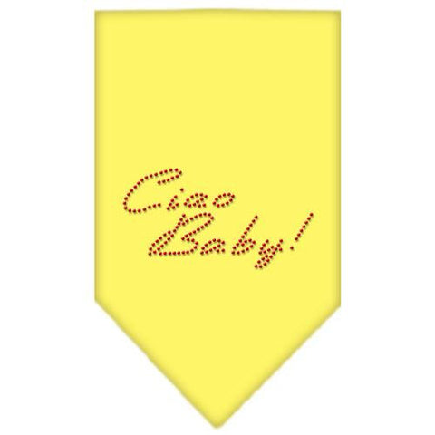 Ciao Baby Rhinestone Bandana Yellow Large