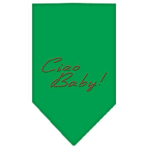 Ciao Baby Rhinestone Bandana Emerald Green Small