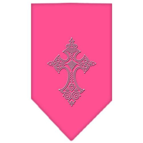 Cross Rhinestone Bandana Bright Pink Small