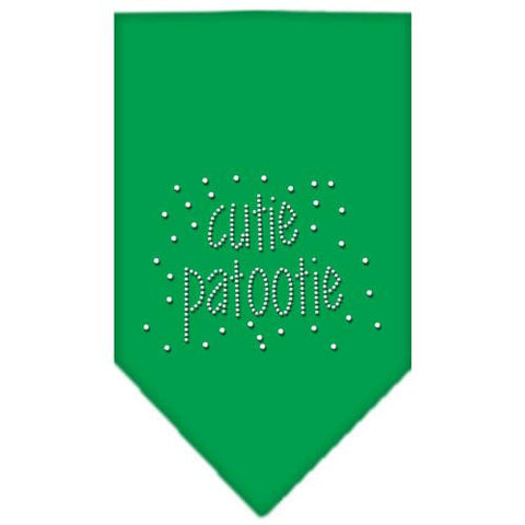 Cutie Patootie Rhinestone Bandana Emerald Green Large