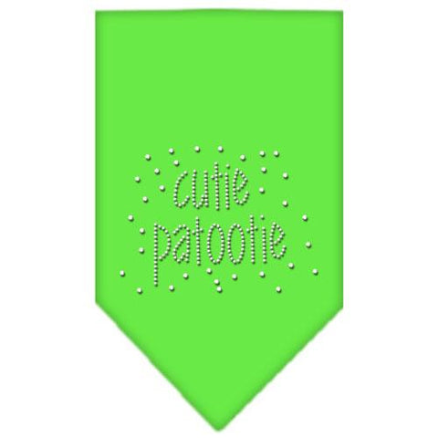 Cutie Patootie Rhinestone Bandana Lime Green Large