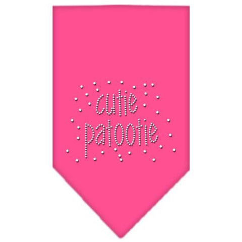 Cutie Patootie Rhinestone Bandana Bright Pink Small