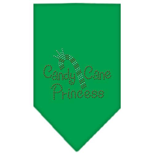 Candy Cane Princess Rhinestone Bandana Emerald Green Large