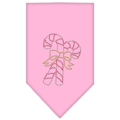 Candy Canes Rhinestone Bandana Light Pink Large