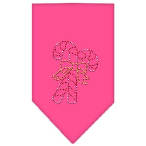 Candy Canes Rhinestone Bandana Bright Pink Small