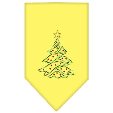 Christmas Tree Rhinestone Bandana Yellow Small