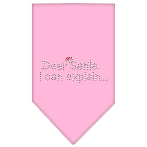 Dear Santa Rhinestone Bandana Light Pink Large