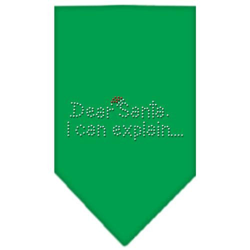 Dear Santa Rhinestone Bandana Emerald Green Small