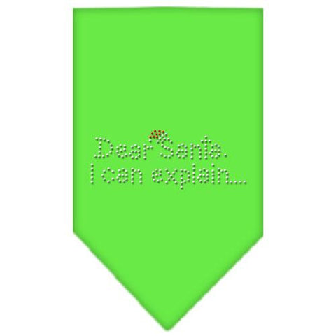 Dear Santa Rhinestone Bandana Lime Green Small