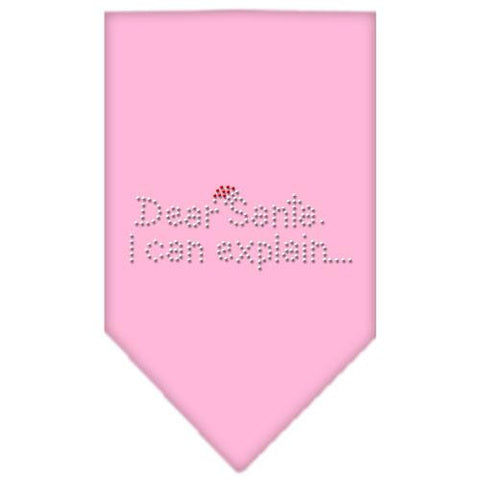 Dear Santa Rhinestone Bandana Light Pink Small