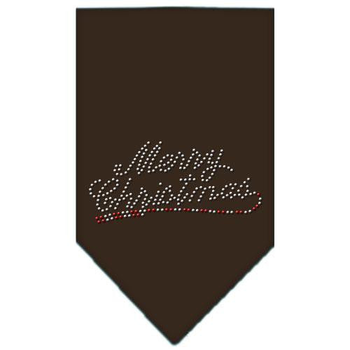 Merry Christmas Rhinestone Bandana Cocoa Small