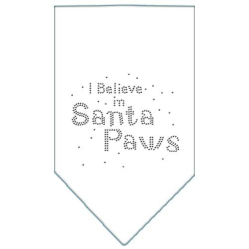 Santa Paws Rhinestone Bandana White Small