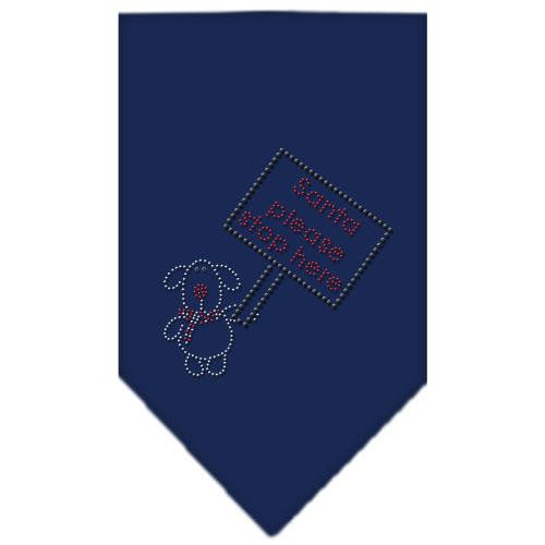 Santa Please Stop here Rhinestone Bandana Navy Blue large