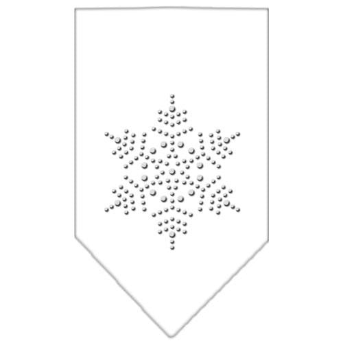 Snowflake Rhinestone Bandana White Large