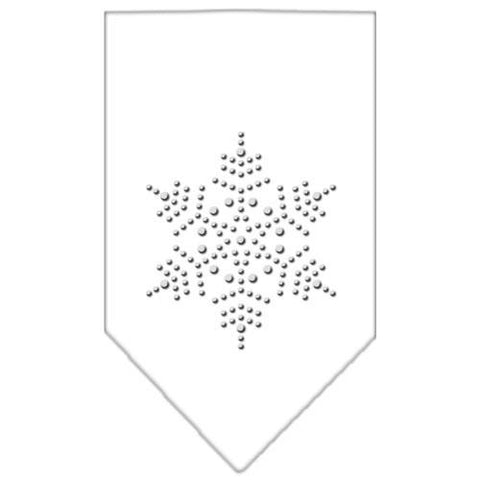 Snowflake Rhinestone Bandana White Large