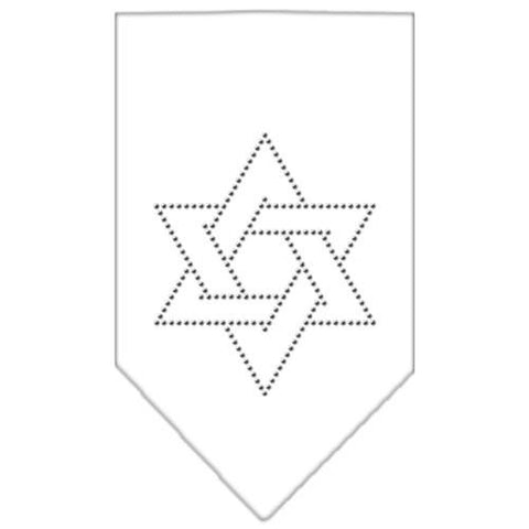 Star Of David Rhinestone Bandana White Large