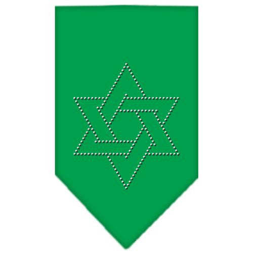 Star Of David Rhinestone Bandana Emerald Green Small