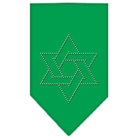 Star Of David Rhinestone Bandana Emerald Green Small