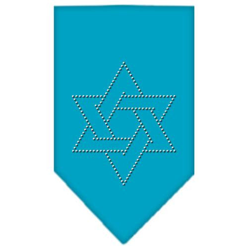 Star Of David Rhinestone Bandana Turquoise Small