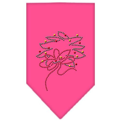 Wreath Rhinestone Bandana Bright Pink Large