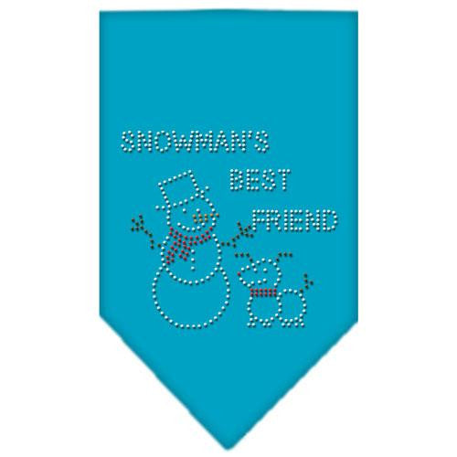 Snowman's Best Friend Rhinestone Bandana Turquoise Large