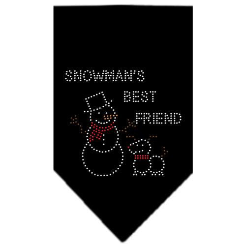 Snowman's Best Friend Rhinestone Bandana Black Small