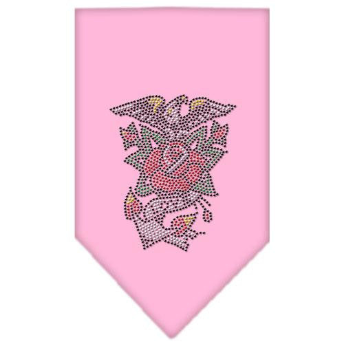 Eagle Rose Rhinestone Bandana Light Pink Large