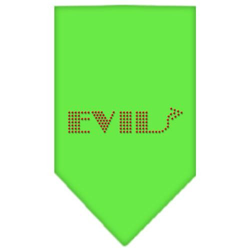 Evil Rhinestone Bandana Lime Green Large