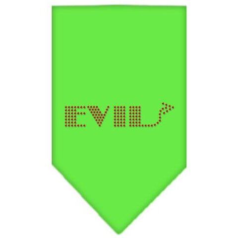 Evil Rhinestone Bandana Lime Green Small