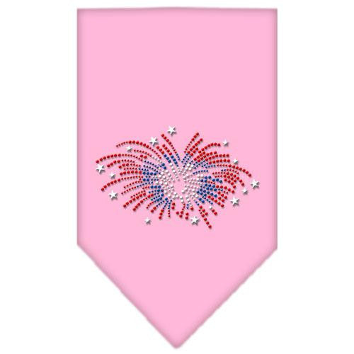 Fireworks Rhinestone Bandana Light Pink Large