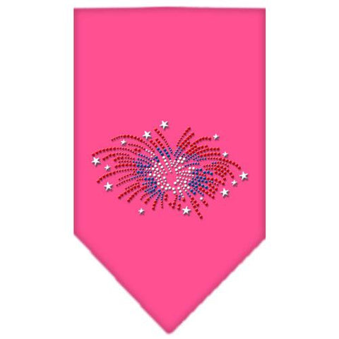 Fireworks Rhinestone Bandana Bright Pink Small